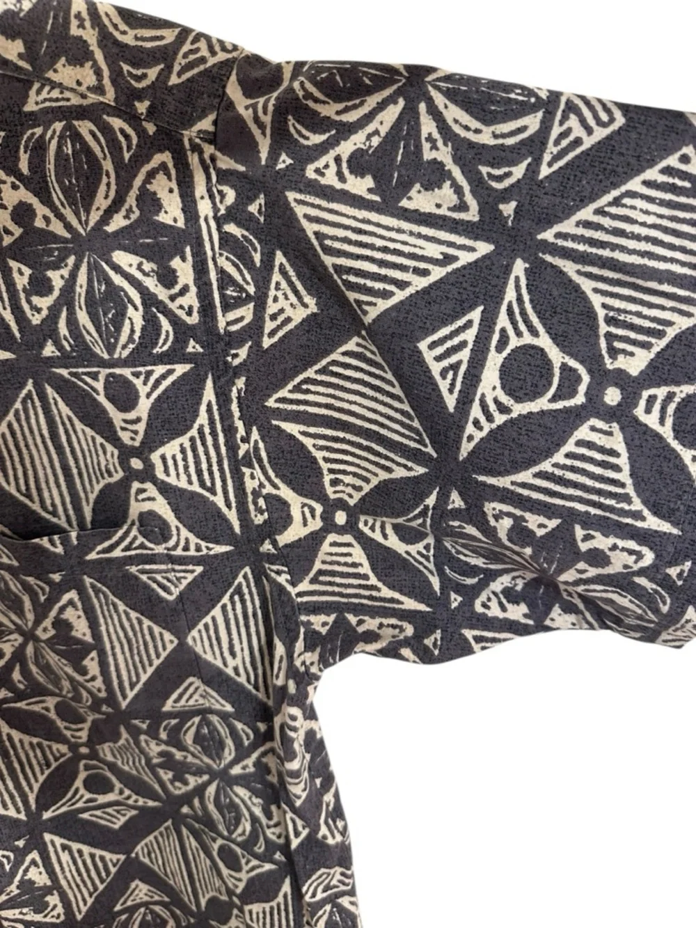 Vtg Patagonia Pataloha Blue Grey Cream Hawaiian Camp Shirt Organic Cotton Luau - Picture 10 of 13